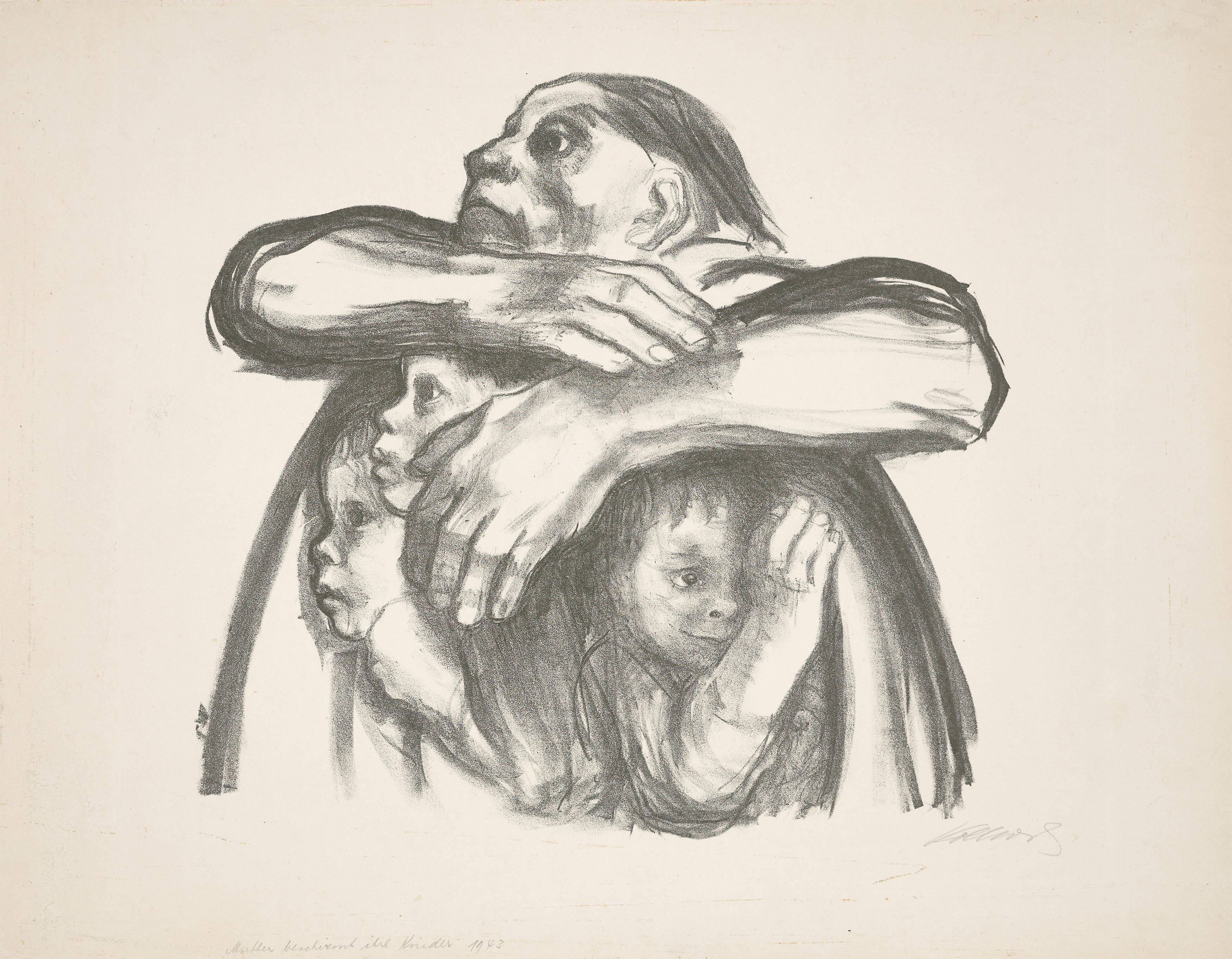 Auf diesem Bild ist das folgende Kunstwerk zu sehen: Käthe Kollwitz. „Saatfrüchte sollen nicht vermahlen werden“. 1941.