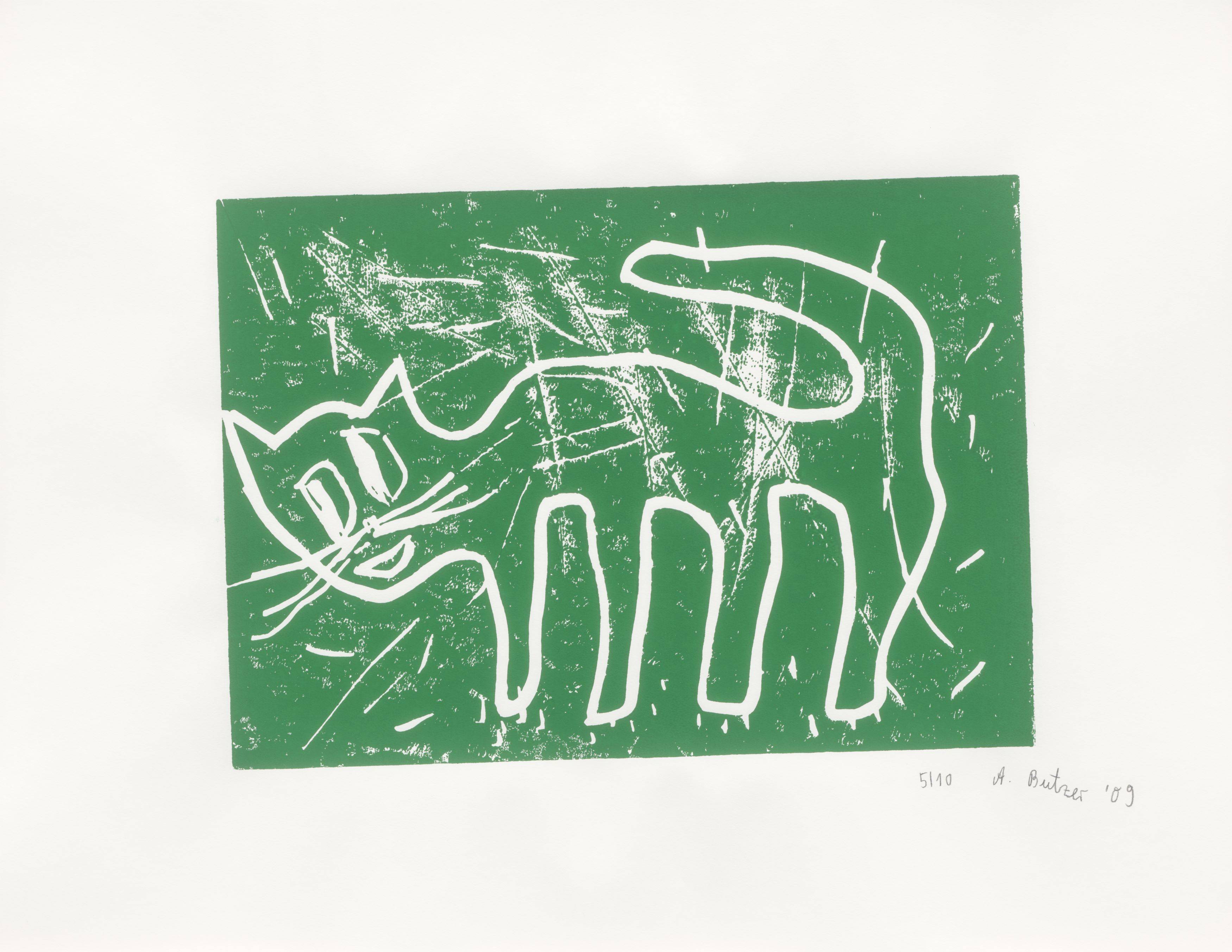 This picture shows the following artwork: André Butzer. Untitled (cats). 2009.