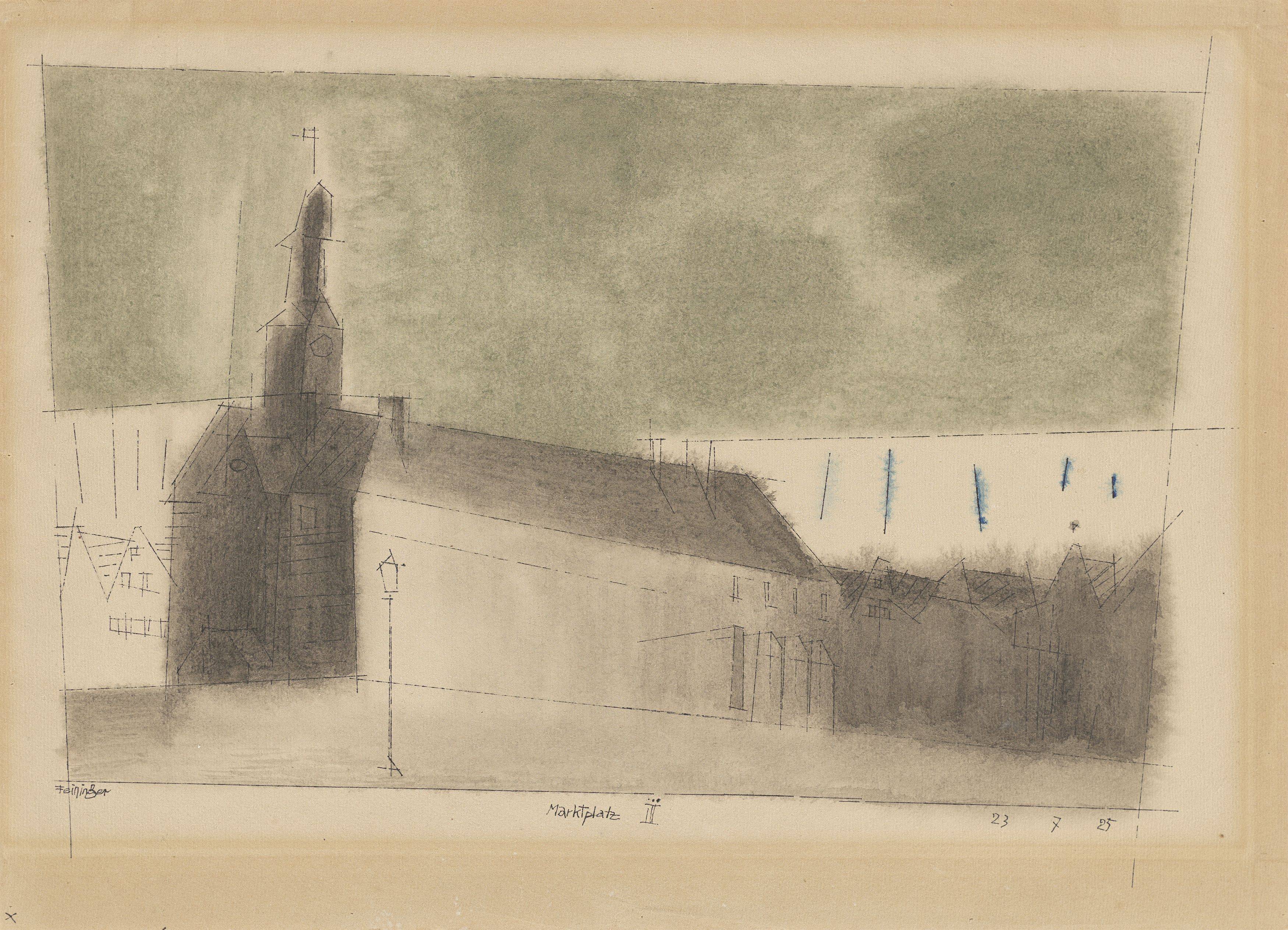 This picture shows the following artwork: Lyonel Feininger. ”Marktplatz III”. 1925.
