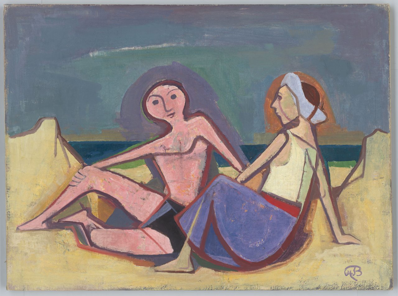 Auf diesem Bild ist das folgende Kunstwerk zu sehen: Karl Hofer. „Paar am Strand“. 1953.