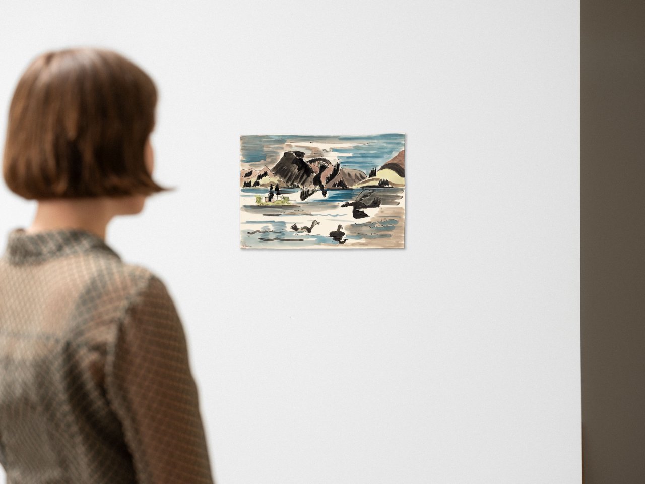 This picture shows the following artwork: Ernst Ludwig Kirchner. Mountain lake with water birds. 1934.