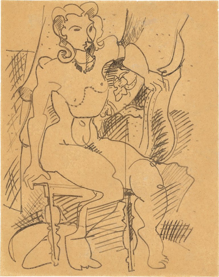 Auf diesem Bild ist das folgende Kunstwerk zu sehen: Hans Hofmann. „Sitzender Akt“. Um 1926.