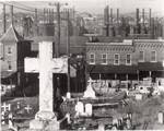 This picture shows the following artwork: Walker Evans. Bethlehem Graveyard and Steel Mill, Pennsylvania. 1935.
