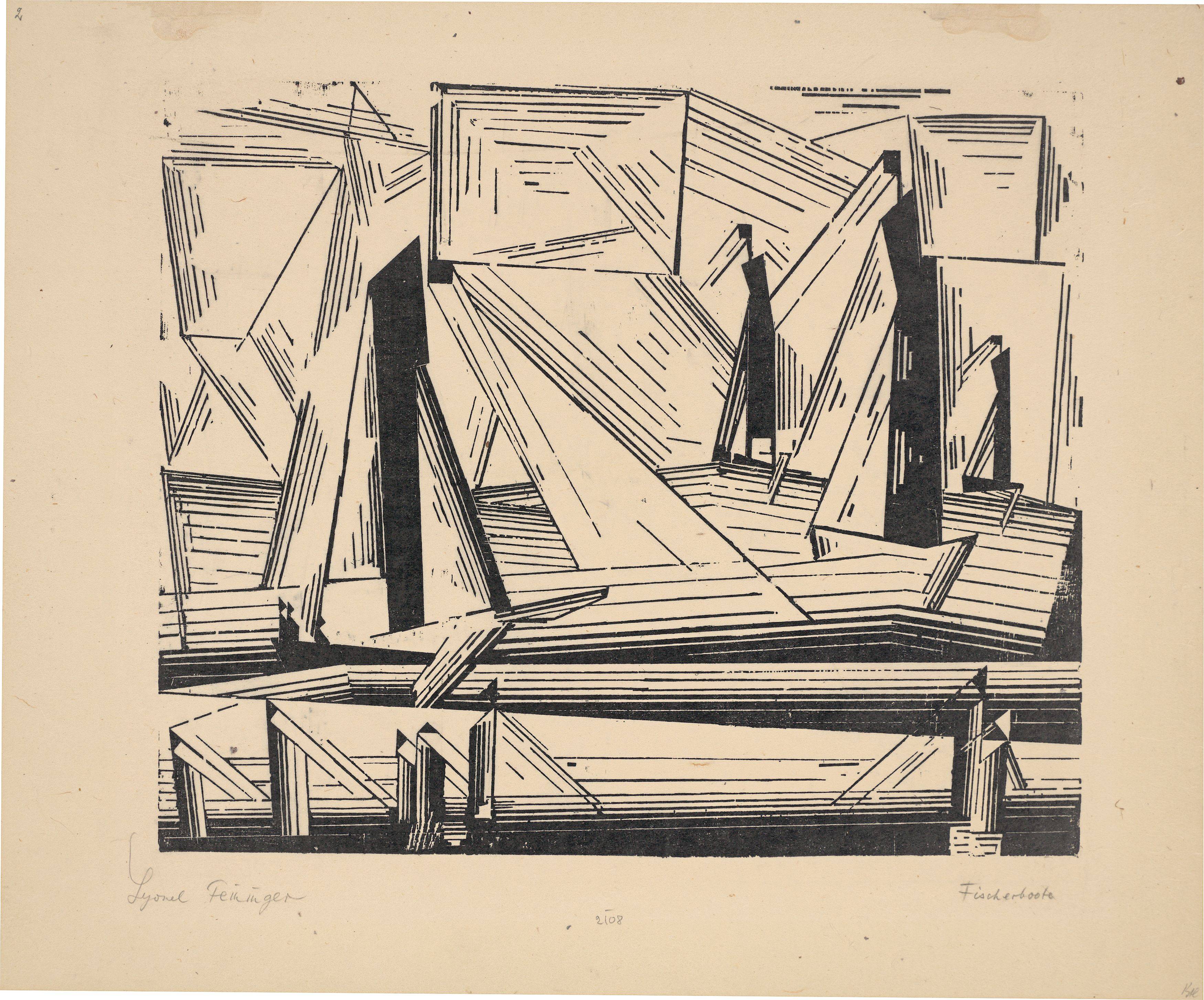 This picture shows the following artwork: Lyonel Feininger. ”Fischerboote”. 1921.