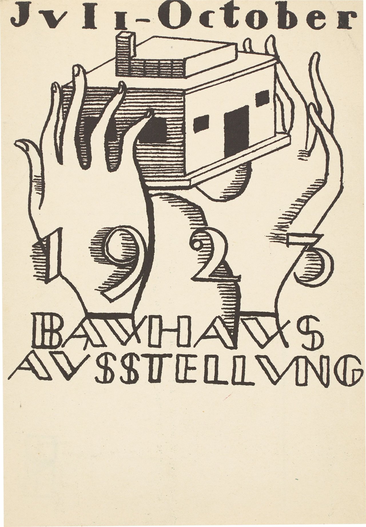 This picture shows the following artwork: Gerhard Marcks. ”Bauhauspostkarte” (Karte zur Bauhaus Ausstellung Weimar 1923). 1923.