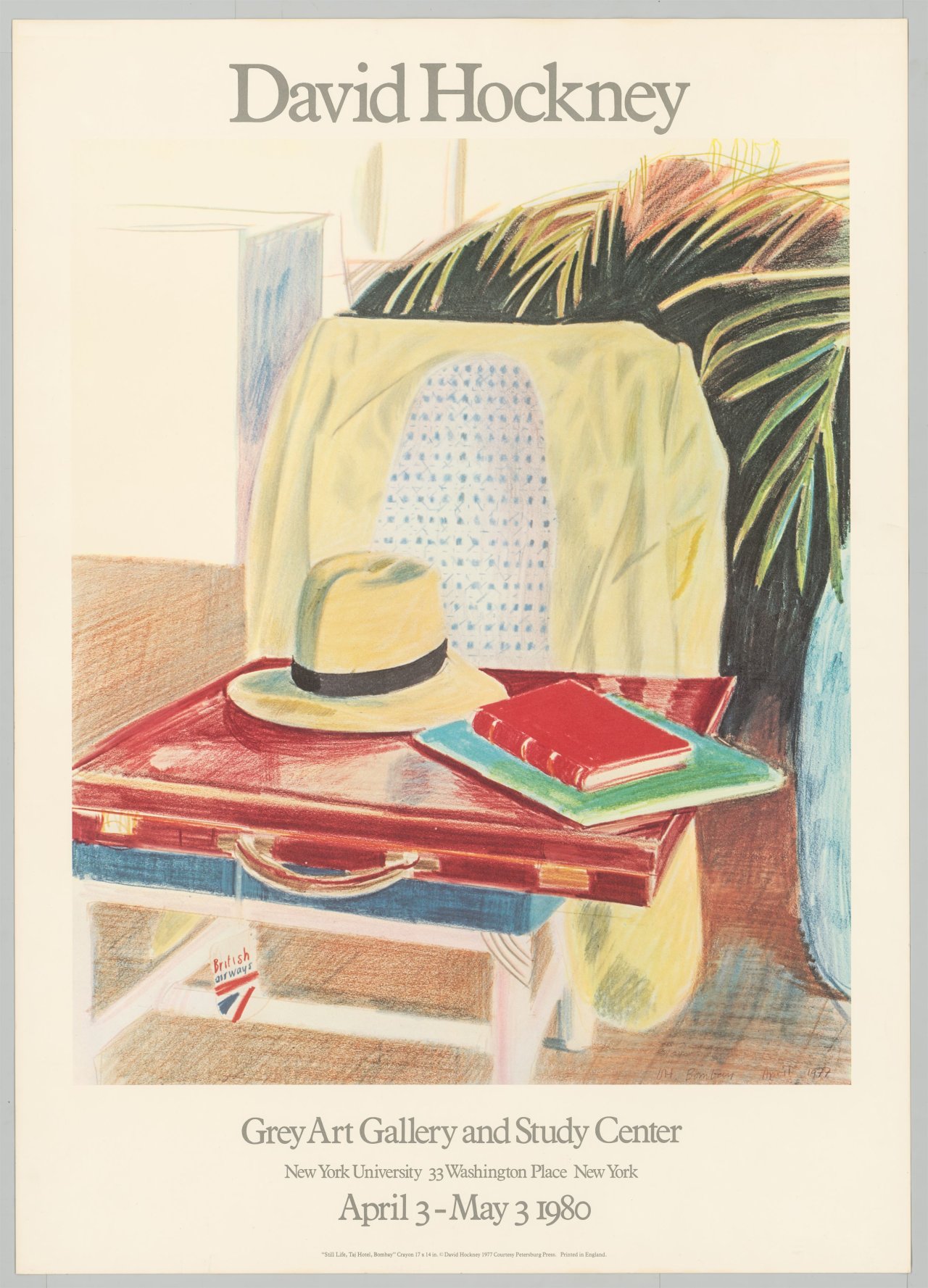 This picture shows the following artwork: David Hockney. David Hockney exhibition posters from 1969, 1980 and 1981. 1969 to 1981.