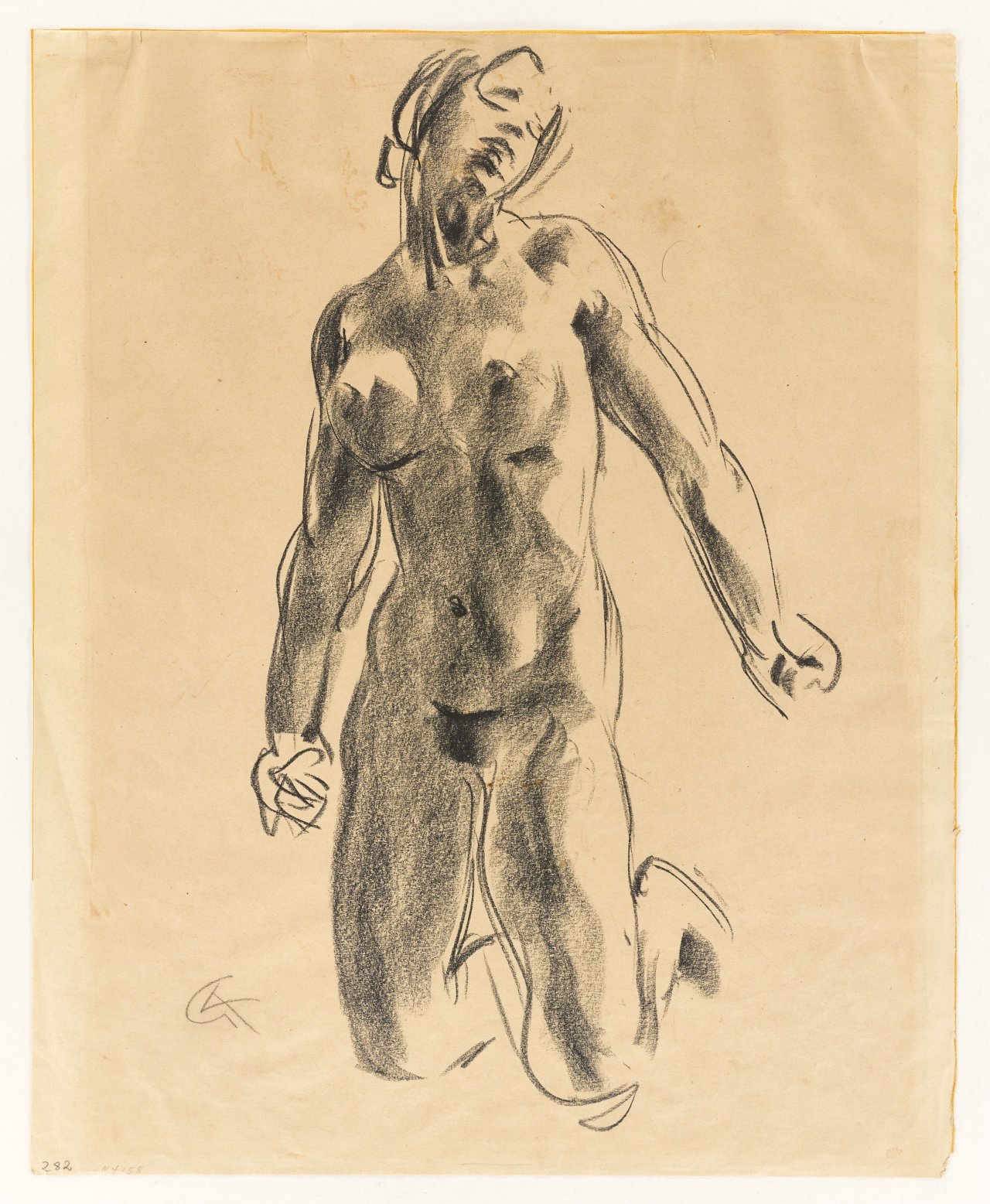 This picture shows the following artwork: Georg Kolbe. Kneeling female nude.