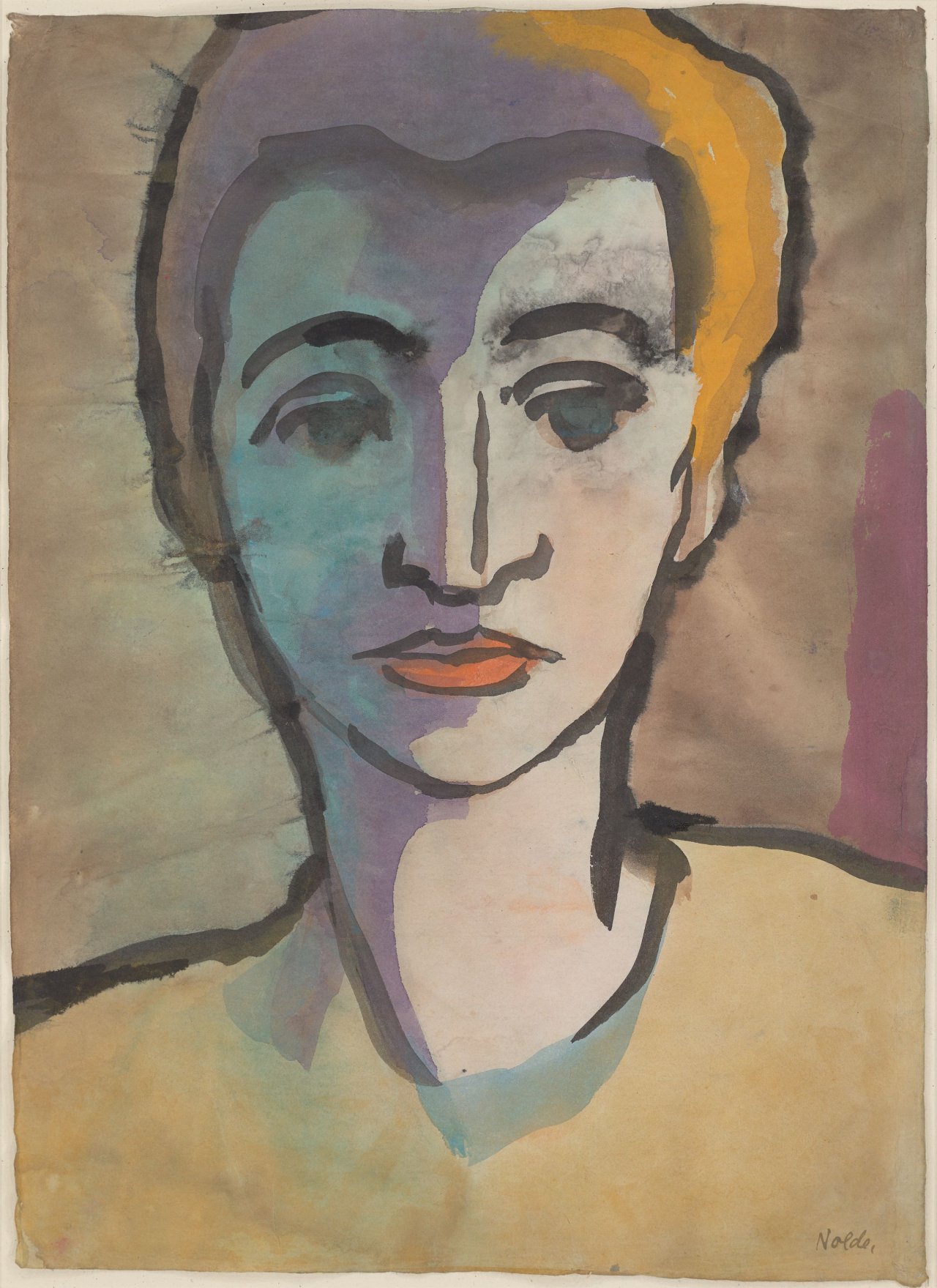 This picture shows the following artwork: Emil Nolde. ”Frauenbildnis”. 1920s.