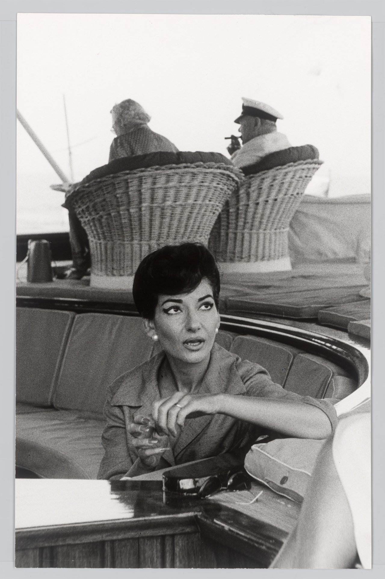 This picture shows the following artwork: Ara Güler. Maria Callas and Mr. and Mrs. Churchill on 'Onassis Christina'. 1957.