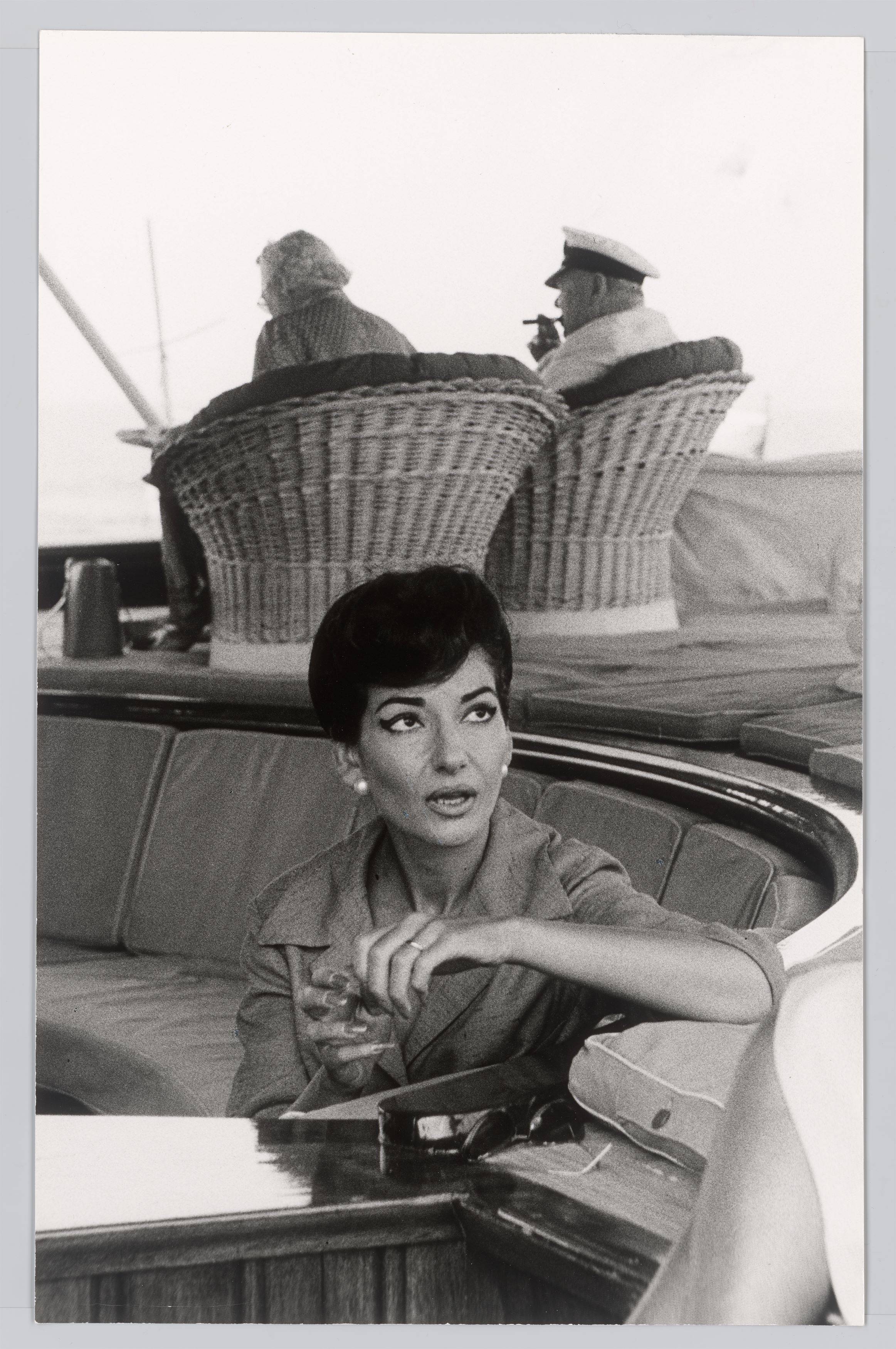 This picture shows the following artwork: Ara Güler. Maria Callas and Mr. and Mrs. Churchill on 'Onassis Christina'. 1957.