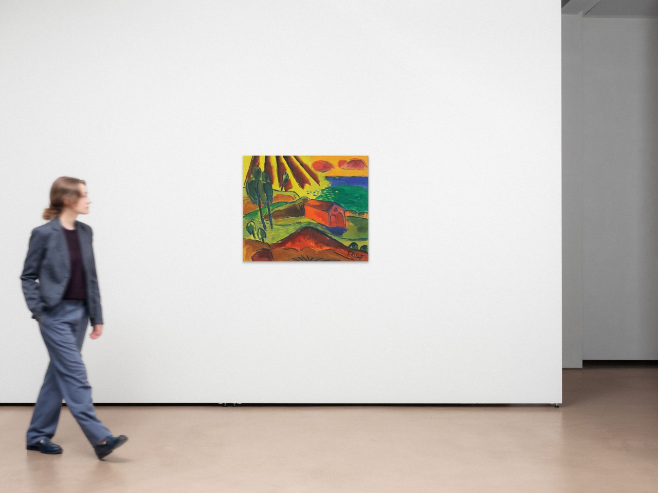 This picture shows the following artwork: Karl Schmidt-Rottluff. ”Bootshaus in Jershöft (Rettungshaus am Strand)”. 1920.