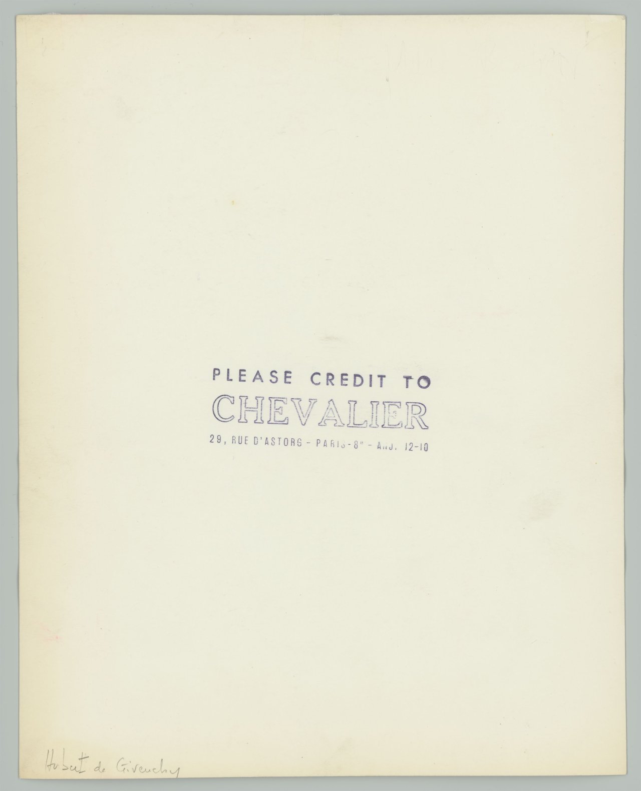 This picture shows the following artwork: Yvonne Chevalier. Hubert de Givenchy. Circa 1950.