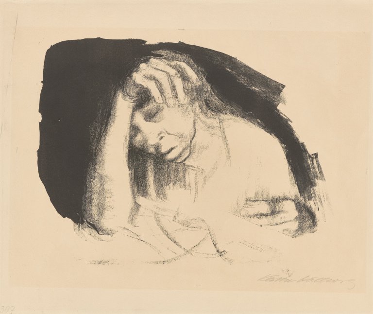 Auf diesem Bild ist das folgende Kunstwerk zu sehen: Käthe Kollwitz. „Heimarbeit“. Vor April 1925/nach 1926.