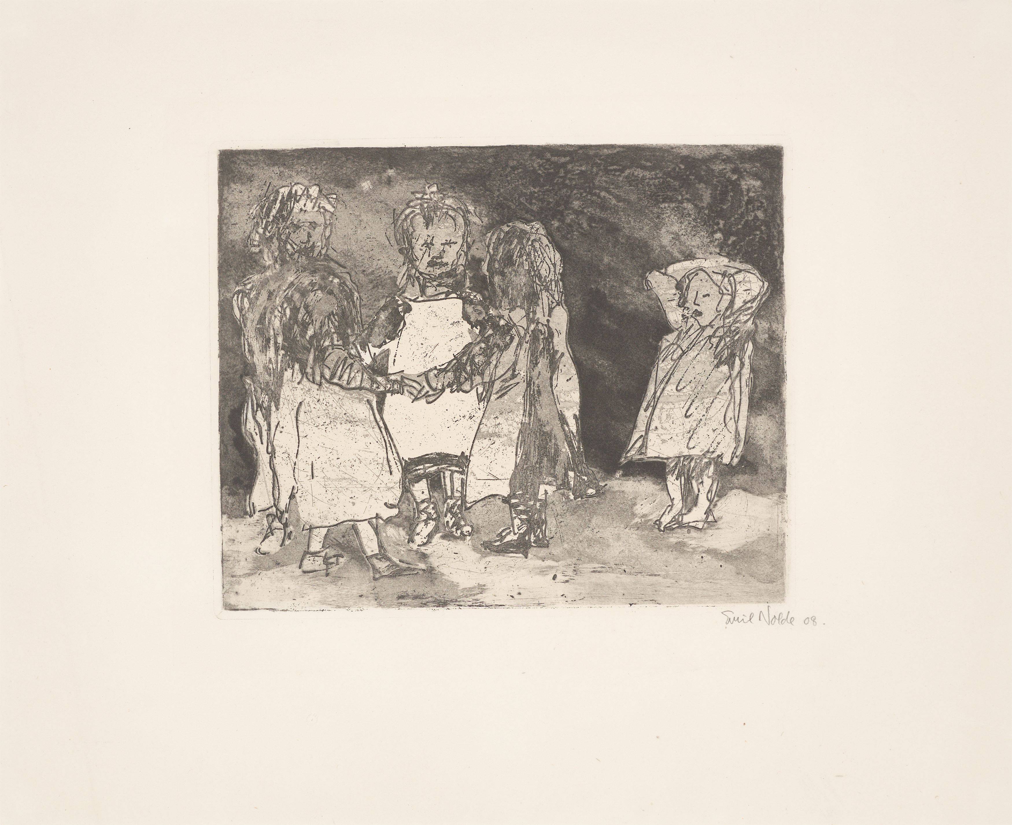 This picture shows the following artwork: Emil Nolde. „Ringelreihe“. 1908.