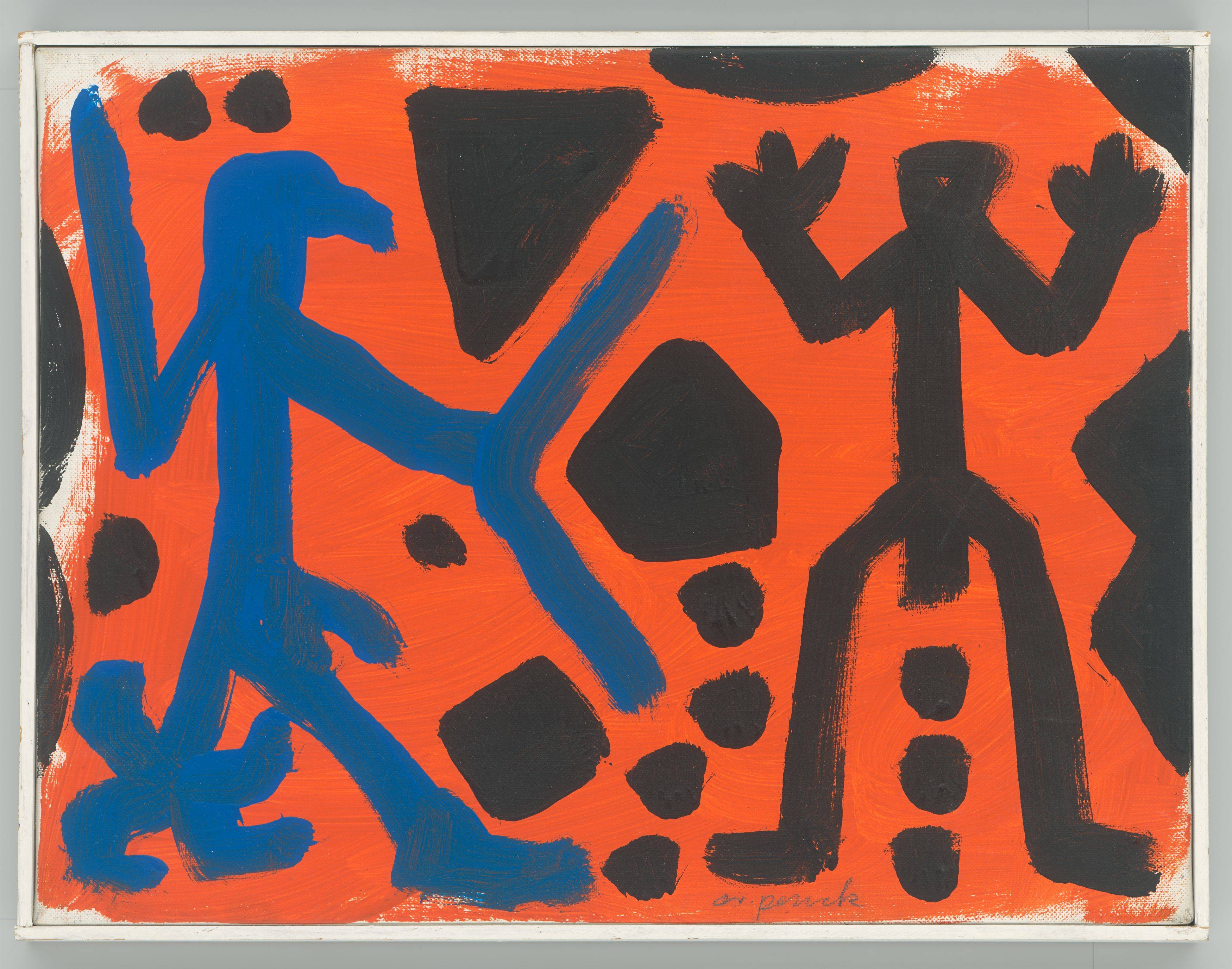 Auf diesem Bild ist das folgende Kunstwerk zu sehen: A.R. Penck. „Sendero luminosos I“.