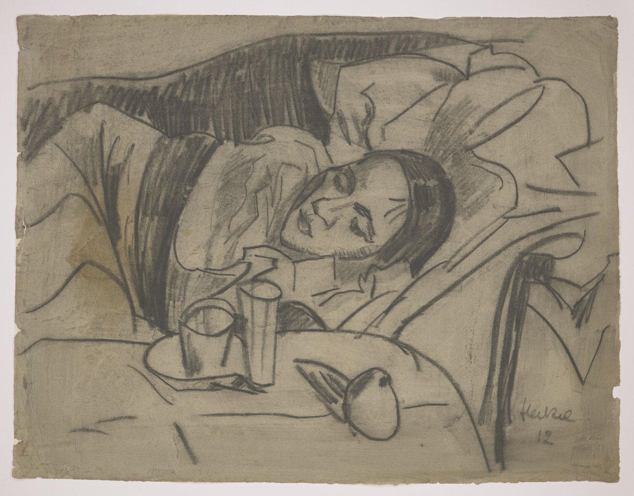 This picture shows the following artwork: Erich Heckel. ”Ruhende Frau”. 1912.