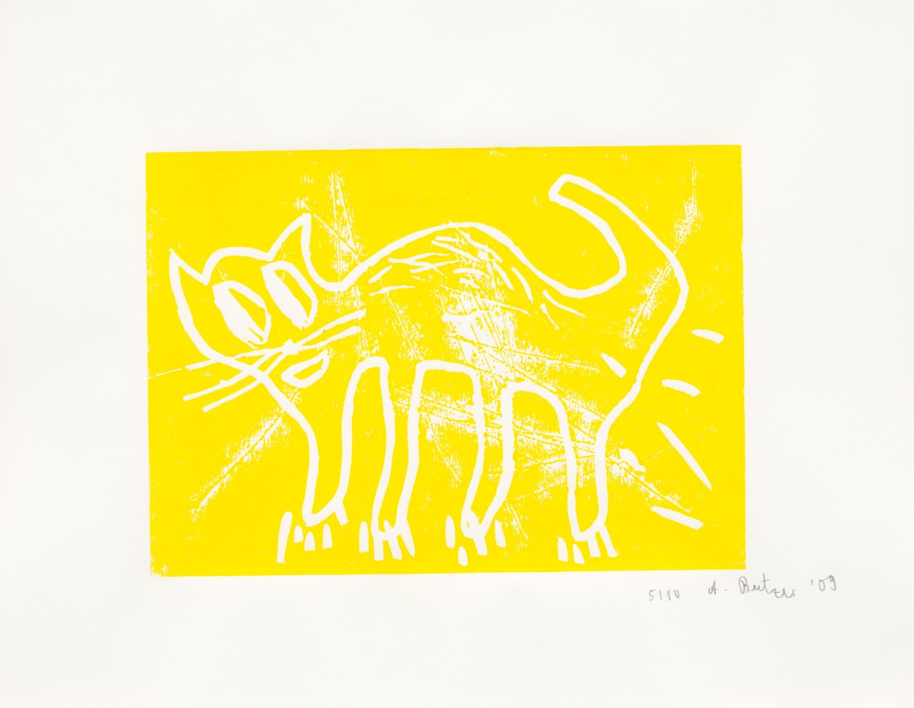 This picture shows the following artwork: André Butzer. Untitled (cats). 2009.