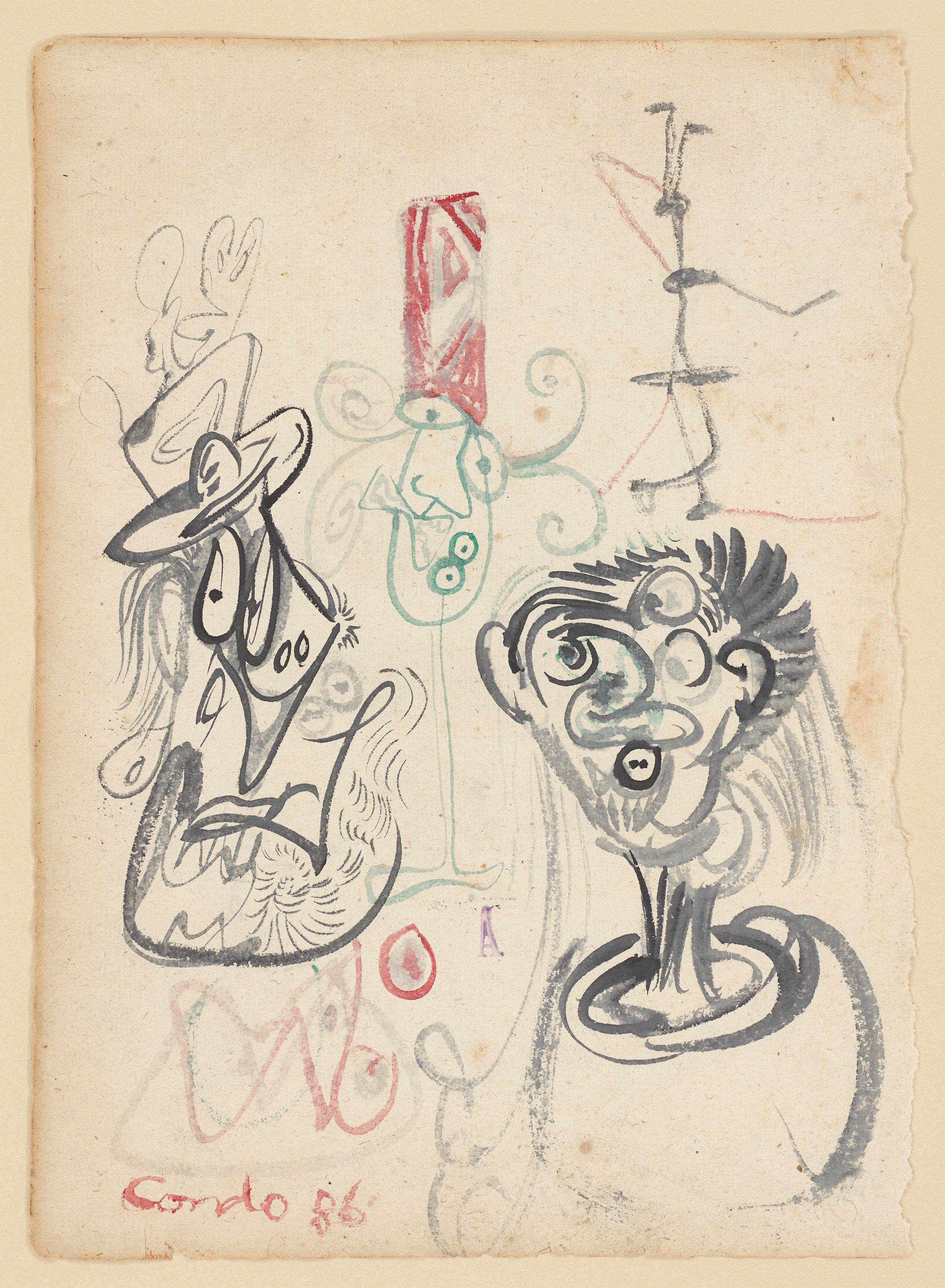 This picture shows the following artwork: George Condo. Heads. 1986.