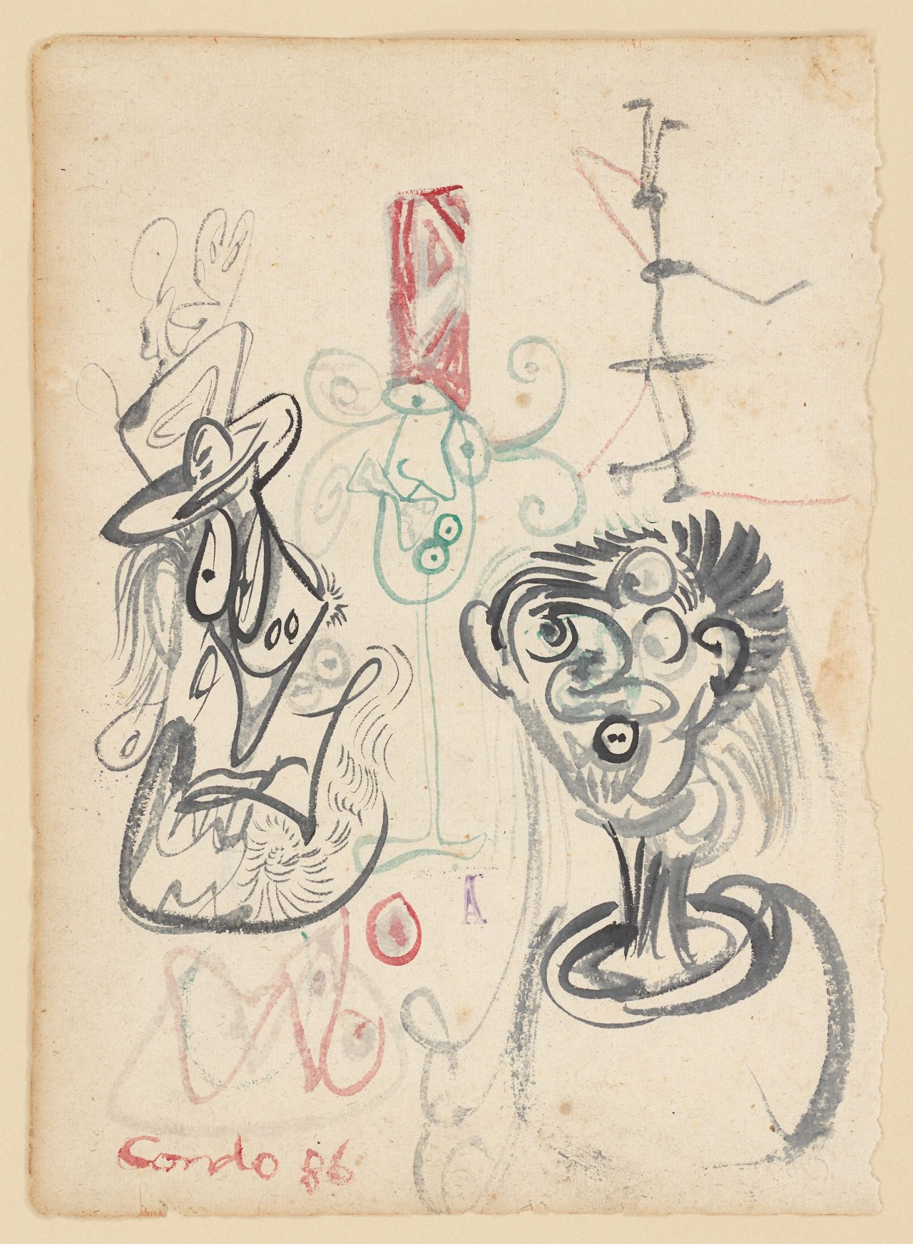 This picture shows the following artwork: George Condo. Heads. 1986.