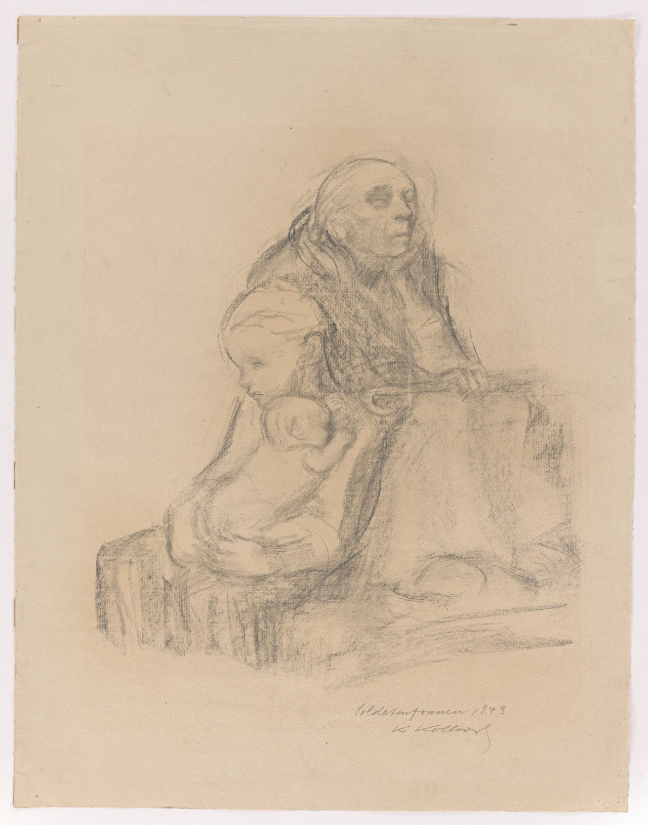 This picture shows the following artwork: Käthe Kollwitz. ”Soldatenfrauen”. 1943.