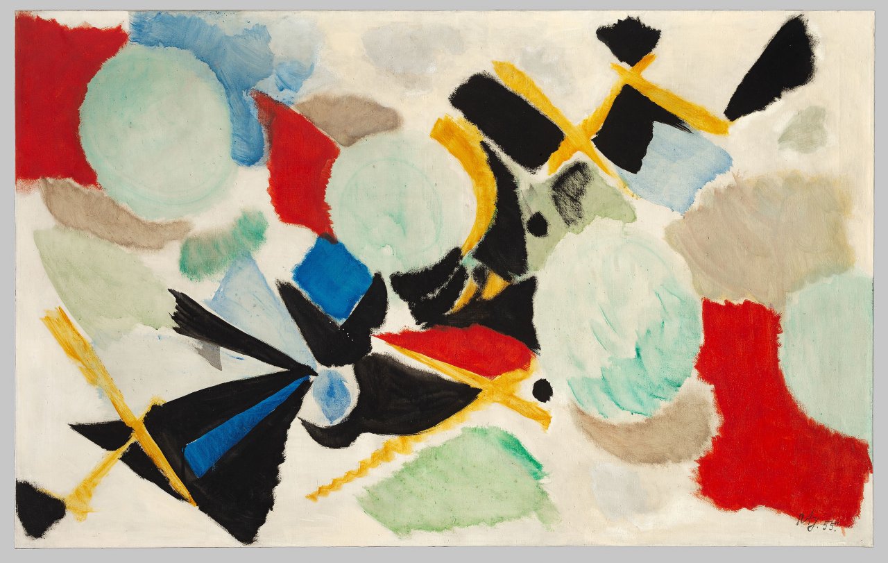 This picture shows the following artwork: Ernst Wilhelm Nay. ”In gelber Begleitung”. 1955.