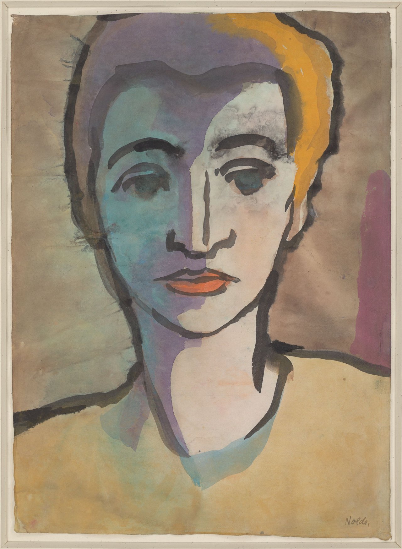 This picture shows the following artwork: Emil Nolde. ”Frauenbildnis”. 1920s.