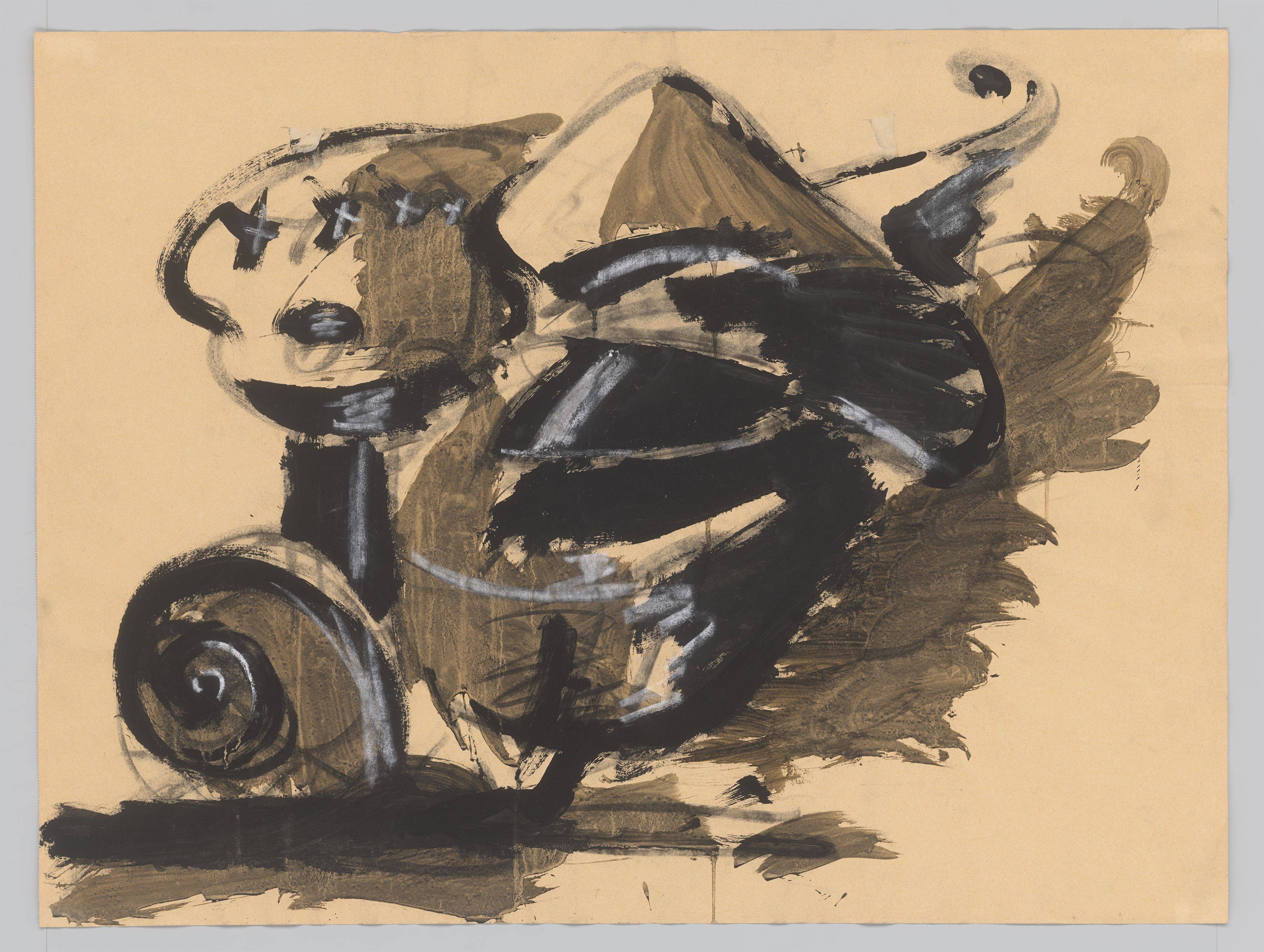 Auf diesem Bild ist das folgende Kunstwerk zu sehen: Markus Lüpertz. Arrangement für eine Mütze. 1973.