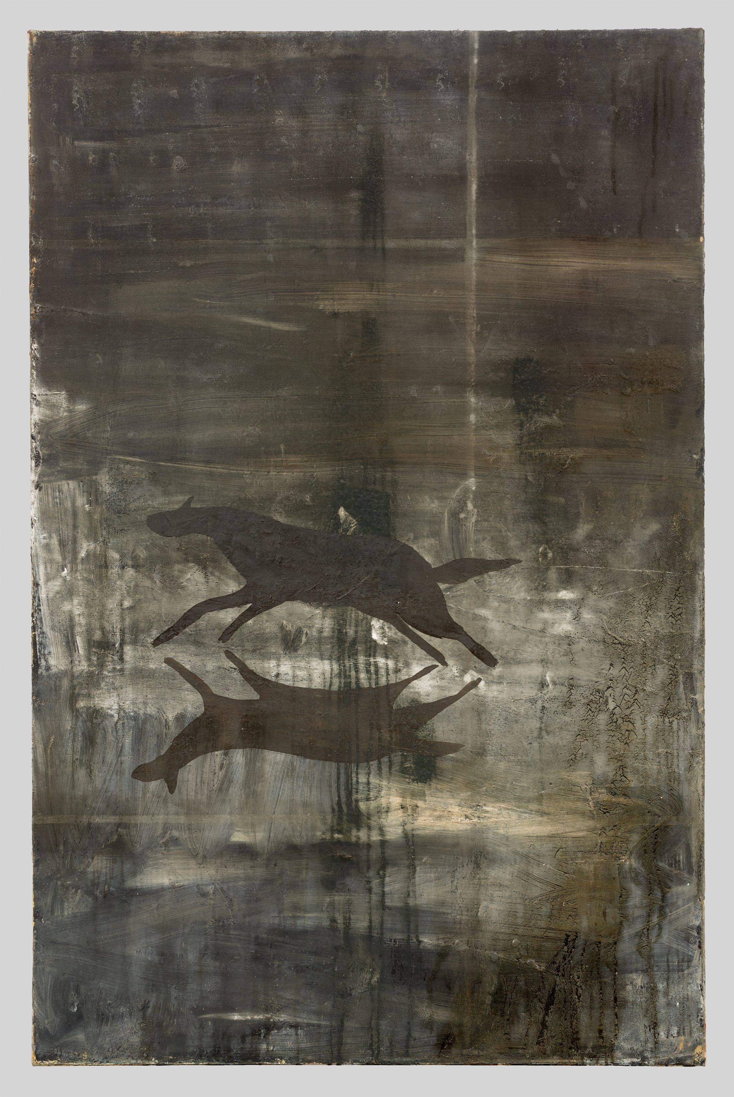 Auf diesem Bild ist das folgende Kunstwerk zu sehen: Norbert Schwontkowski. „(from the random paintings) - flucht“. 1990.